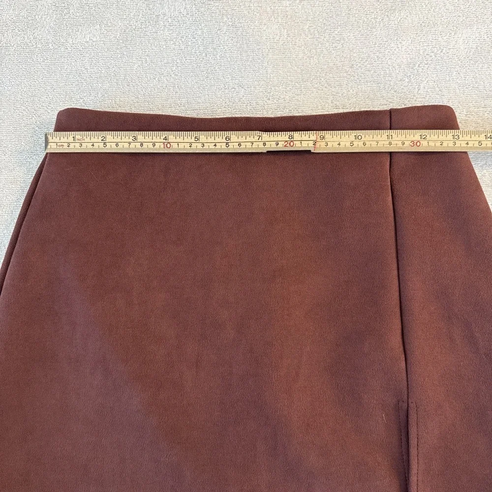 Altar'd State Brown Faux Suede Mini Skirt S A-Line Western Coastal Cowgirl